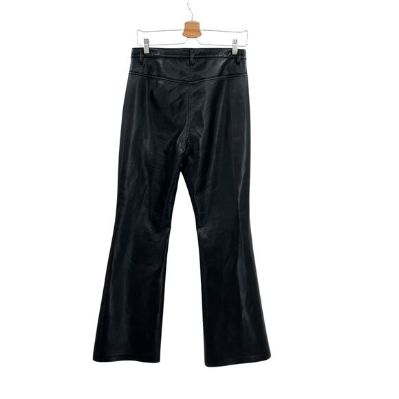 Aritzia Wilfred Beatrix Pants Flared High Waist Faux‎ Leather Black Size 10 - Picture 8 of 14